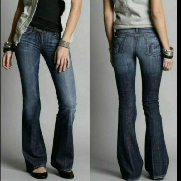 New Citizens of Humanity Ingrid 002 Low Waist Flare Dark Wash Jeans - Picture 1 of 14